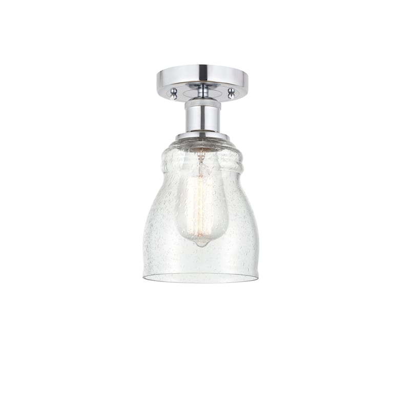 Innovations Lighting Ellery - 1 Light 5" Semi-Flush Mount - Polished Chrome/Seedy