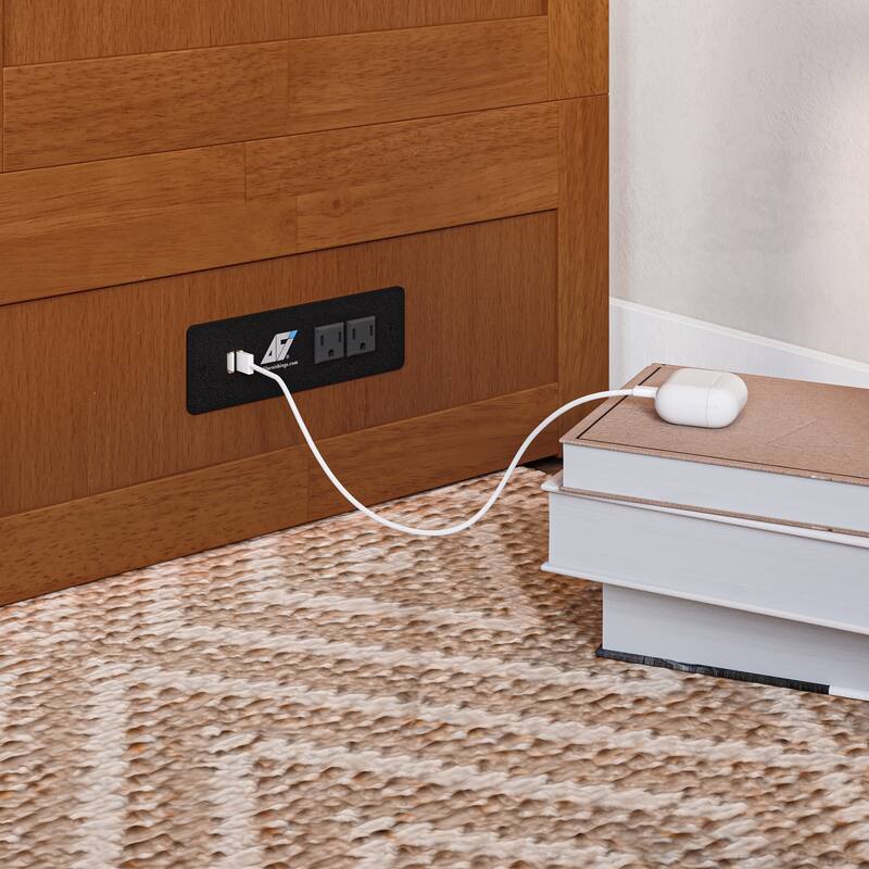 Tucson Murphy Bed Chest with 6" Mattress, Drawer & Built-in Charger
