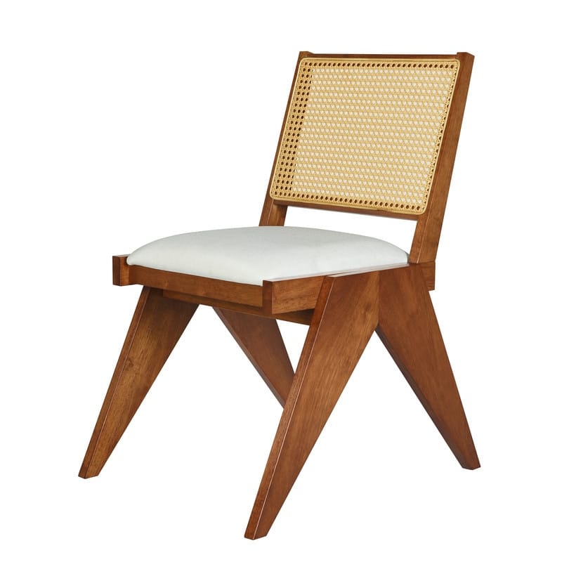 Modern Six-Piece 82.7-Inch Extendable Dining Set with Four Wicker-Back Upholstered Chairs and a Long Bench