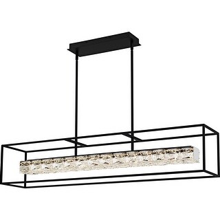 Dazzle Integrated LED Matte Black Linear Chandelier