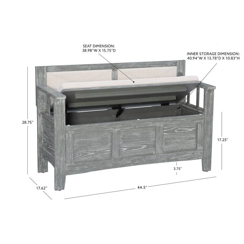 Dahlia Wood Flip Top Storage Entryway Bench