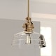 preview thumbnail 1 of 11, Beloit Farmhouse Kitchen Island Mini Pendant Ceiling Light Clear Seeded Glass 12-in W x 20.25-in H x 12-in D - Brushed Gold