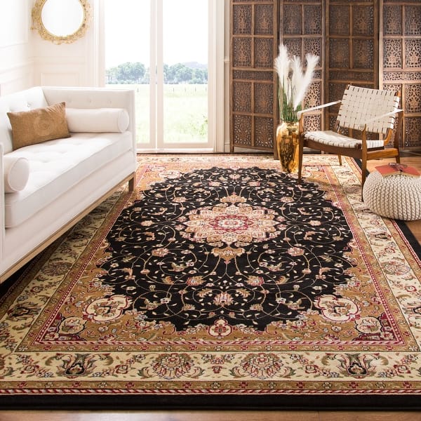 slide 2 of 58, SAFAVIEH Lyndhurst Eeuwkje Traditional Oriental Rug 8' x 10' - Black/Ivory - Rectangle