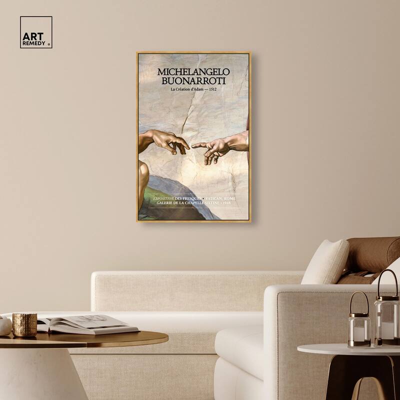 Touching Fingers Canvas by Art Remedy