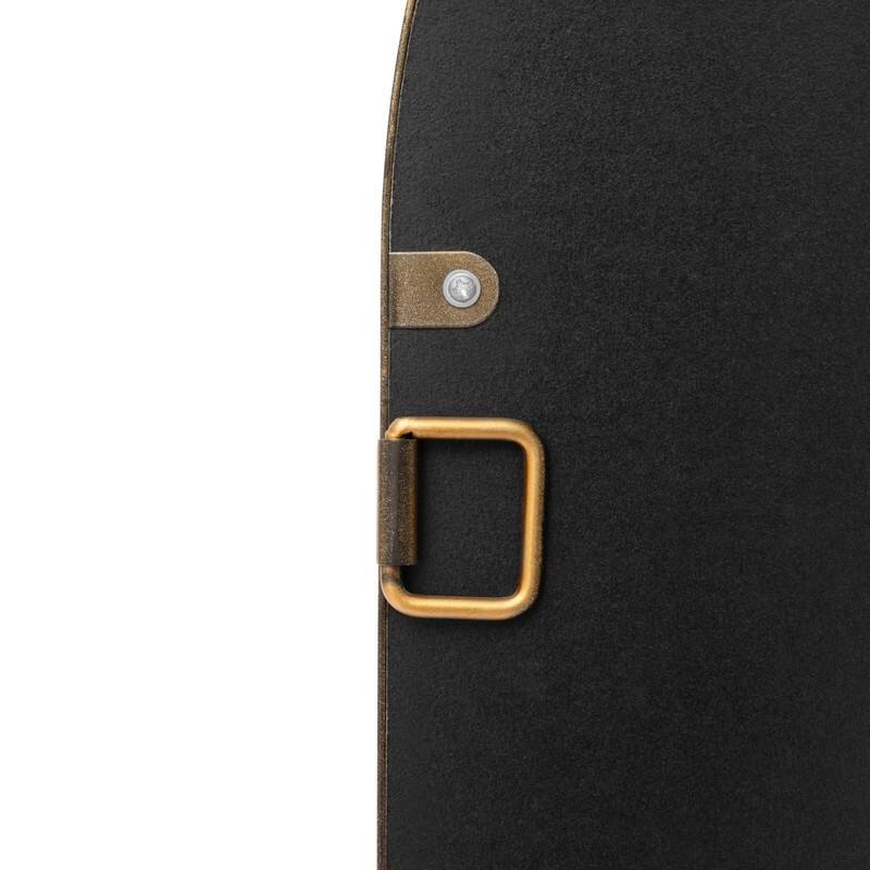 Ornate Arch Top Metal Framed Wall Mirror with Shelf