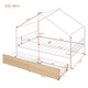 preview thumbnail 10 of 28, Full Size Metal House Bed with Two Drawers and Roof for Kids' Rooms