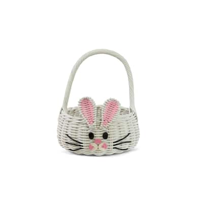 Hand Woven Bunny Rattan Wedding Flower Girl Basket Easter Bin Home Decor Cute Handmade Handcrafted Nursery Gift Animal Storage