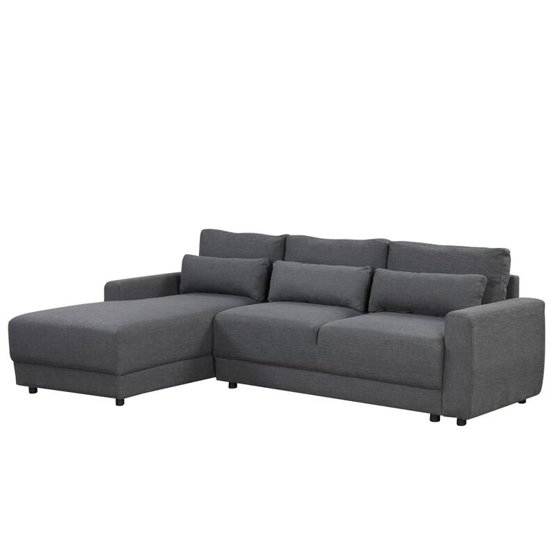 L-Shaped Sectional Sofa with Removable Back Cushions and Pillows