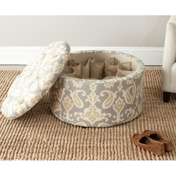 slide 2 of 3, SAFAVIEH Tanisha Grey Shoe Storage Ottoman