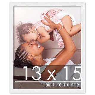 13x15 White Wood Picture Frame - UV Acrylic, Foam Board Backing ...