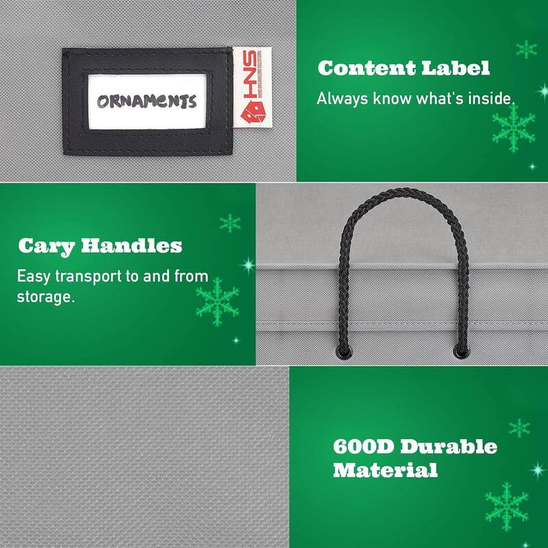 HOLDN’ STORAGE Christmas Ornament Storage Container Box with Dividers - Stores up to 72 - 3" Ornaments