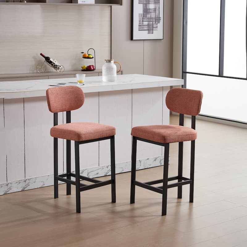 Upholstered Counter Height Bar Stools Side Chairs Set of 2