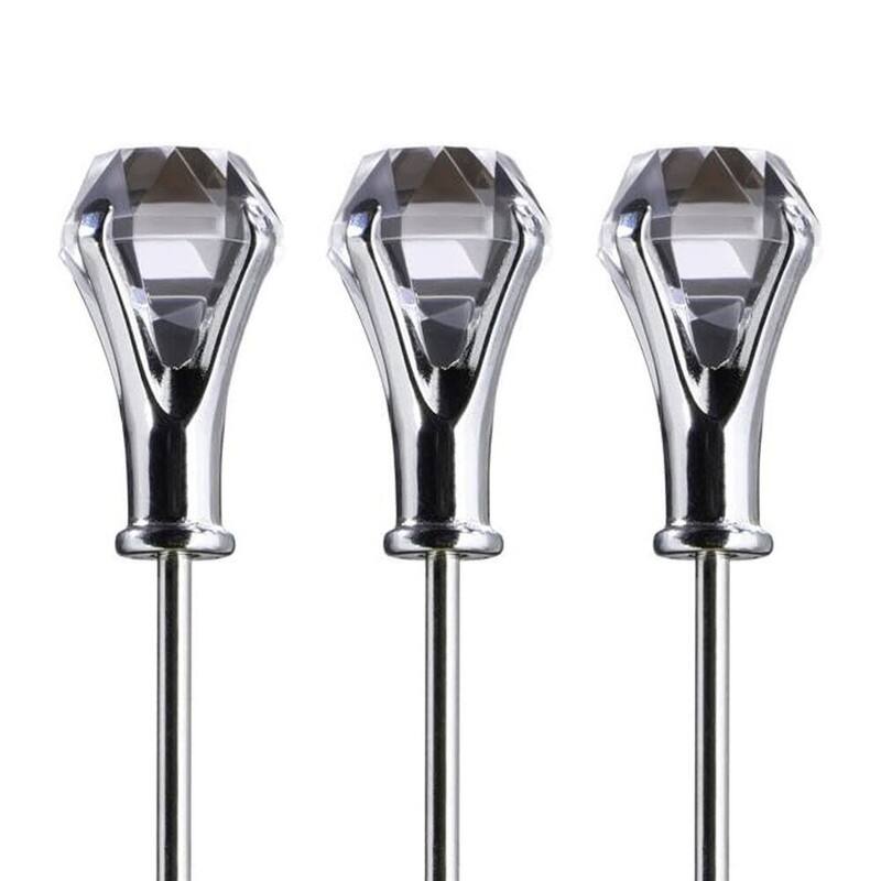 Prodyne DM-6 Diamond Head Martini Picks Acrylic And And Stainless Steel
