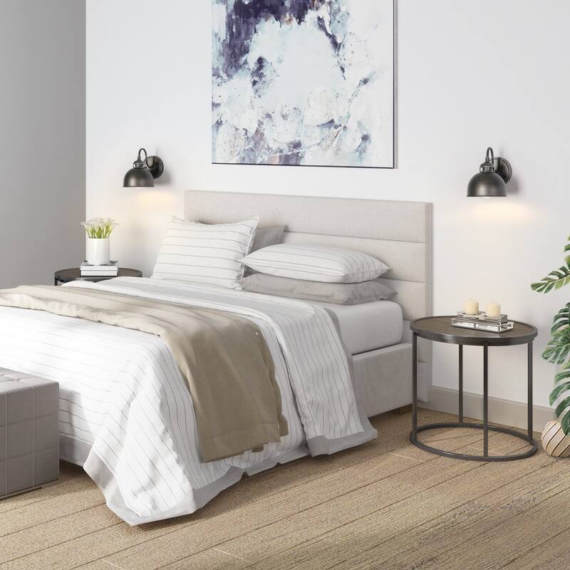 Modern Farmhouse 1-Light Dome Wall Sconce Brushed Silver Bathroom Vanity Light - D6.6"xH8.2"