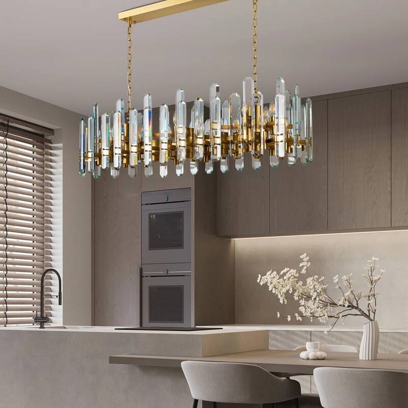 KAYLA 54in Modern Luxury Crystal Chandelier Lighting - LED Ceiling Light Fixture