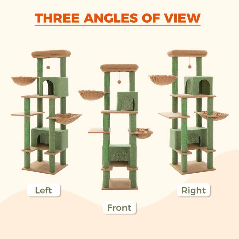 Indoor Cat Tower with Metal Hammock