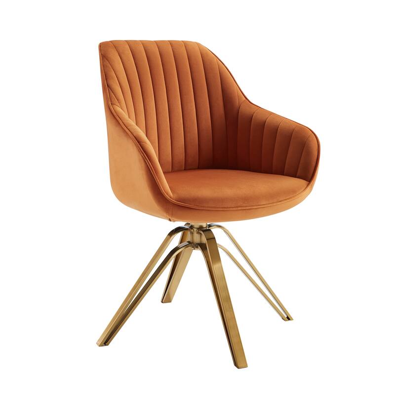 Art Leon Classical Swivel Office Accent Arm Chair with Golden Legs