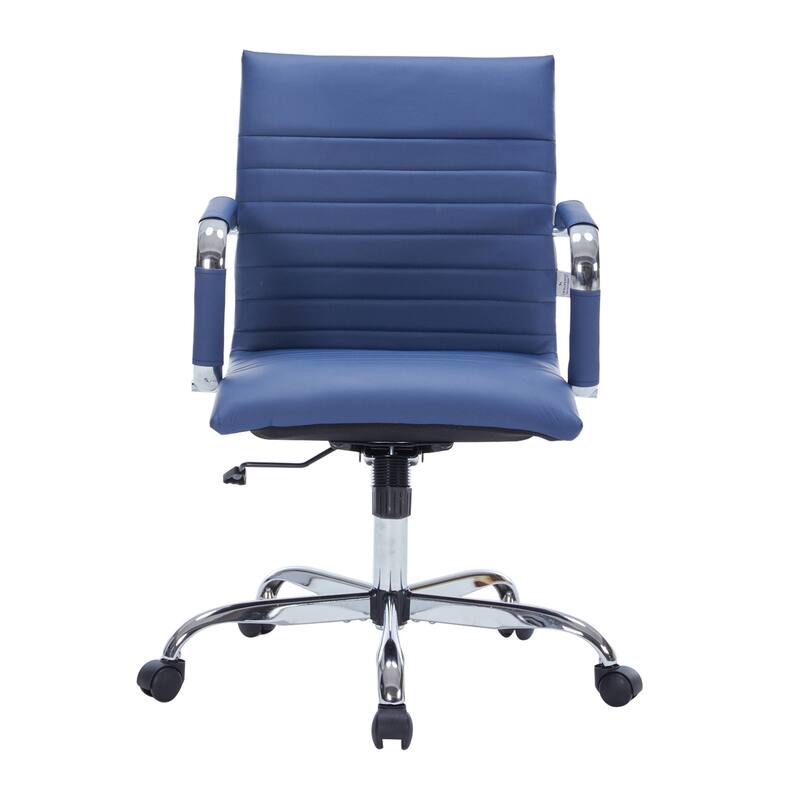 Harris Ergonomic Mid-Back Leather Office Chair with Metal Frame, Adjustable Height, Tilt Lock, and Swivel for Home Office