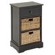 preview thumbnail 60 of 87, Cream, Teal, White or Brown Wood 2 Baskets and 1 Drawer Storage Unit - 16 x 13 x 28