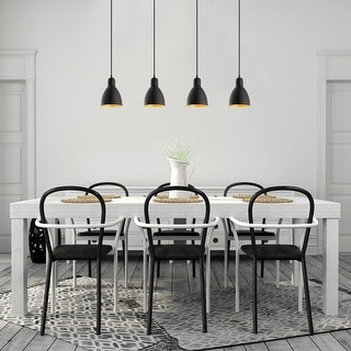 Eglo Priddy 2 Linear Pendant w/ Black Exterior and Gold Interior Shades