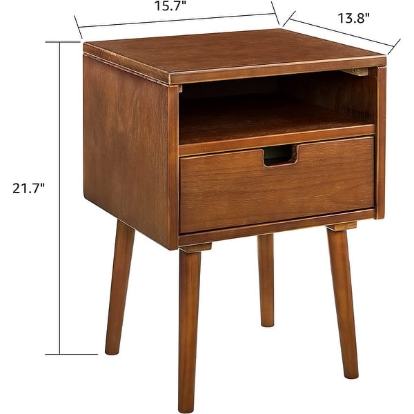 MUSEHOMEINC Mid Century Modern Wood Nightstand for Bedrooms with