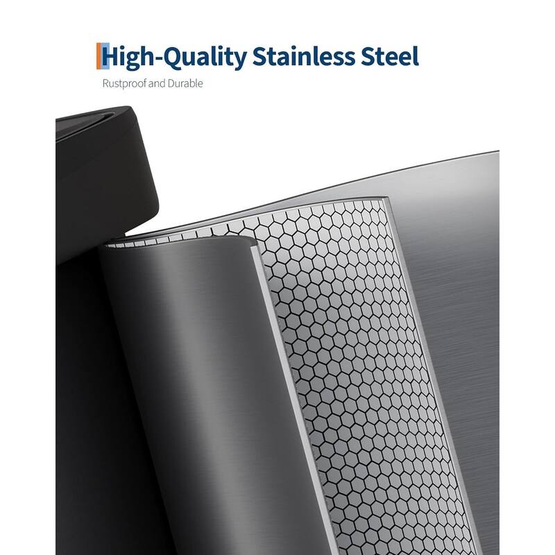 13 Gal Step-on Stainless Steel Trash Can with Soft-Close Lid for Home, Kitchen, Office