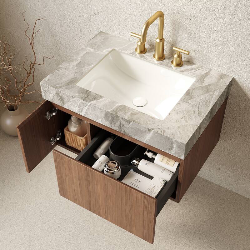 Floating Bathroom Vanity with 3 Pre-drilled Faucet Holes