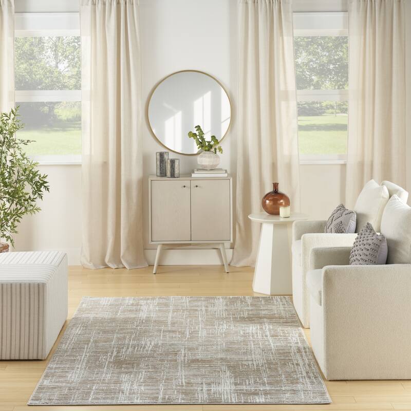 Nourison Home Texture Indoor only Beige Abstract Area Rug - 7' 10" x 9' 10"