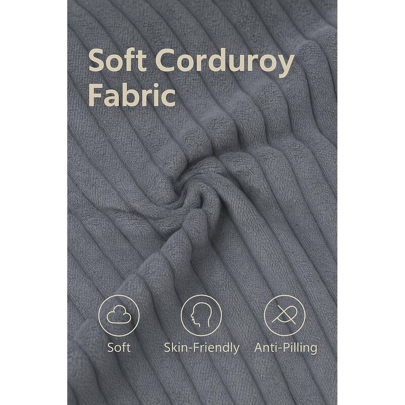 Modular Sectional Sofa with Pillows, Corduroy Upholstered 3-Seater Sofa, All-Compressed Foam Sofa for Living Room, Apartment