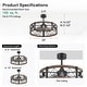 preview thumbnail 100 of 105, Caged Ceiling Fan with Light and Remote, 11.8–28 Inch Low Profile Fandelier, 6-Speed Quiet DC Motor, Black/Satin Nickel