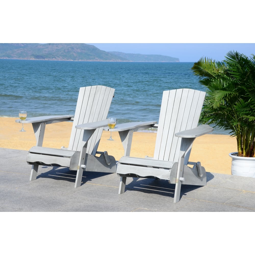 SAFAVIEH Outdoor Fulga Adirondack Chair (Set of 2) - 34"W x 33"D x 33"H