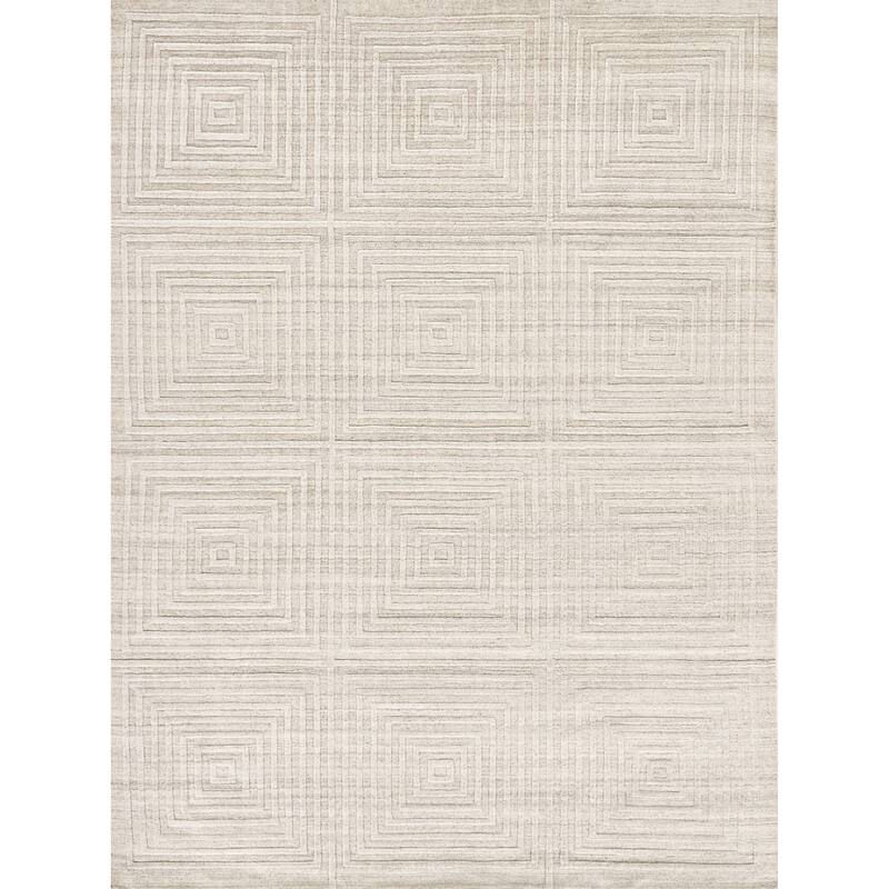 EXQUISITE RUGS Castelli Hand-loomed Bamboo Silk/Wool Ivory Area Rug.