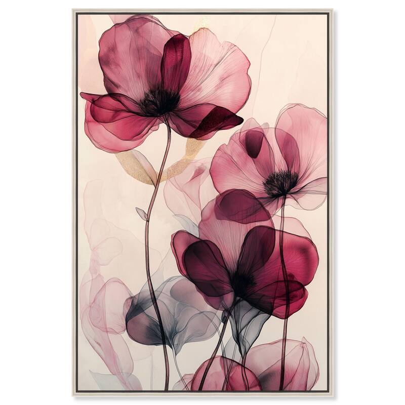 Filigree Flora I Canvas by Art Remedy - Silver - 30" x 45"