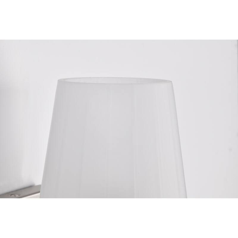 Lune 1 Light Vanity Brushed Nickel Finish Etched White Glass - Brushed Nickel