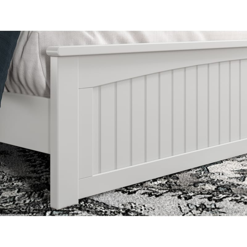 Naples Solid Wood Low Profile Platform Bed with Matching Footboard