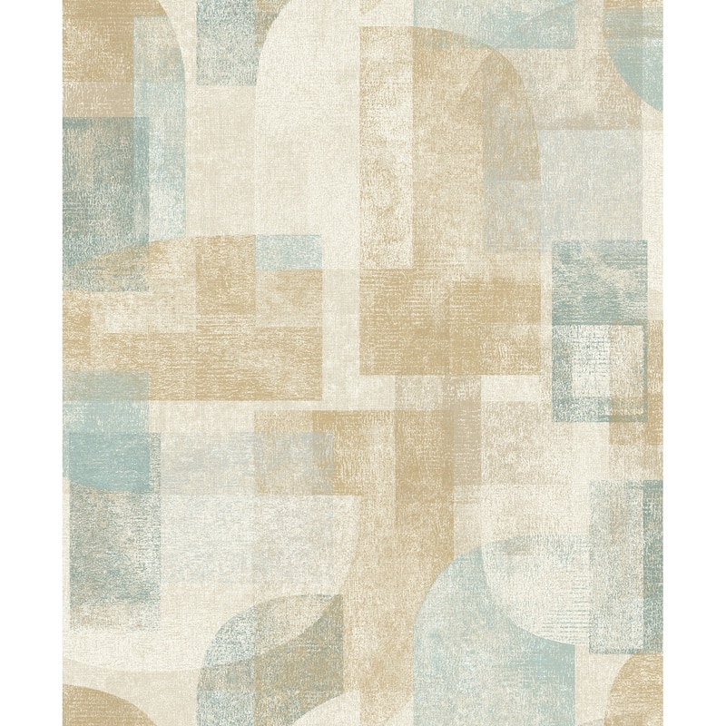 Chesapeake Cassandra Teal Block Geometric Wallpaper