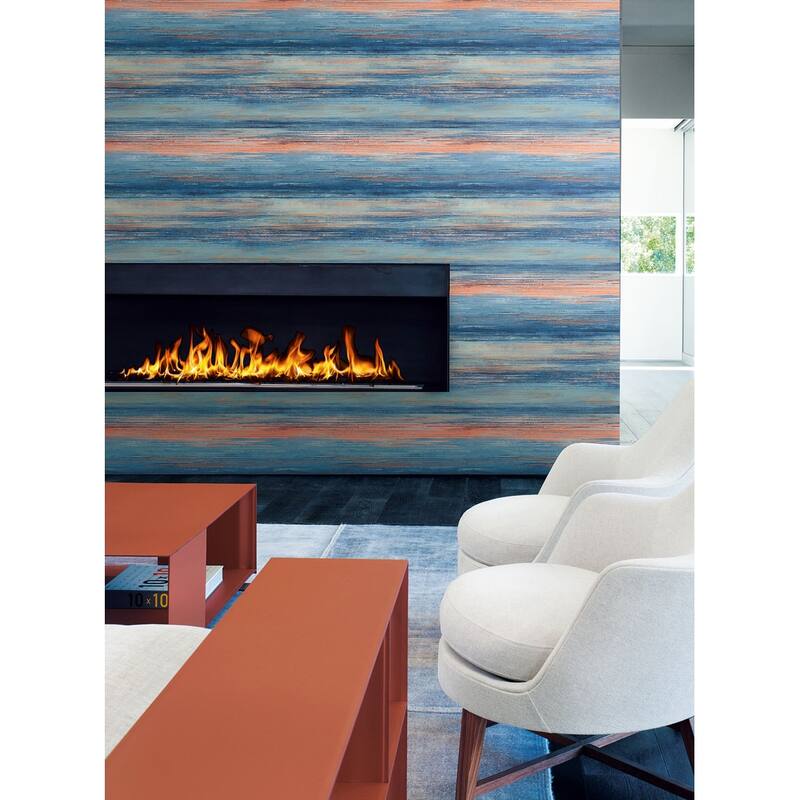 Seabrook Designs Sunset Stripes Unpasted Wallpaper