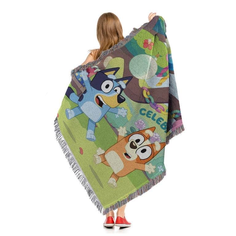 Bluey Woven Tapestry Throw Blanket