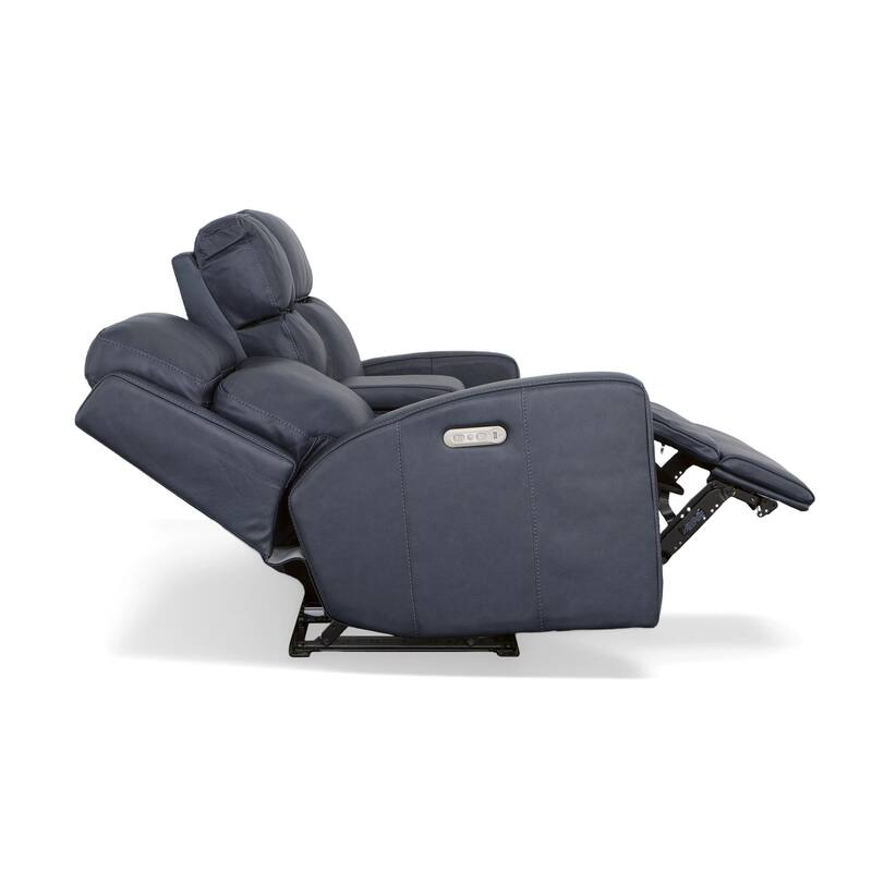 Cody Shadow Power Reclining Loveseat with Console & Power Headrests by Flexsteel - 75" x 41" x 40"