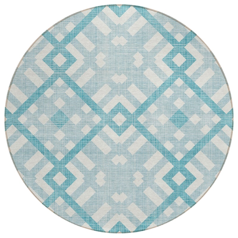 HomeRoots Geometric Transitional Rectangle Outdoor Rug