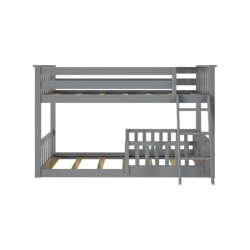 Max and Lily Twin over Twin Low Bunk with Guard Rails