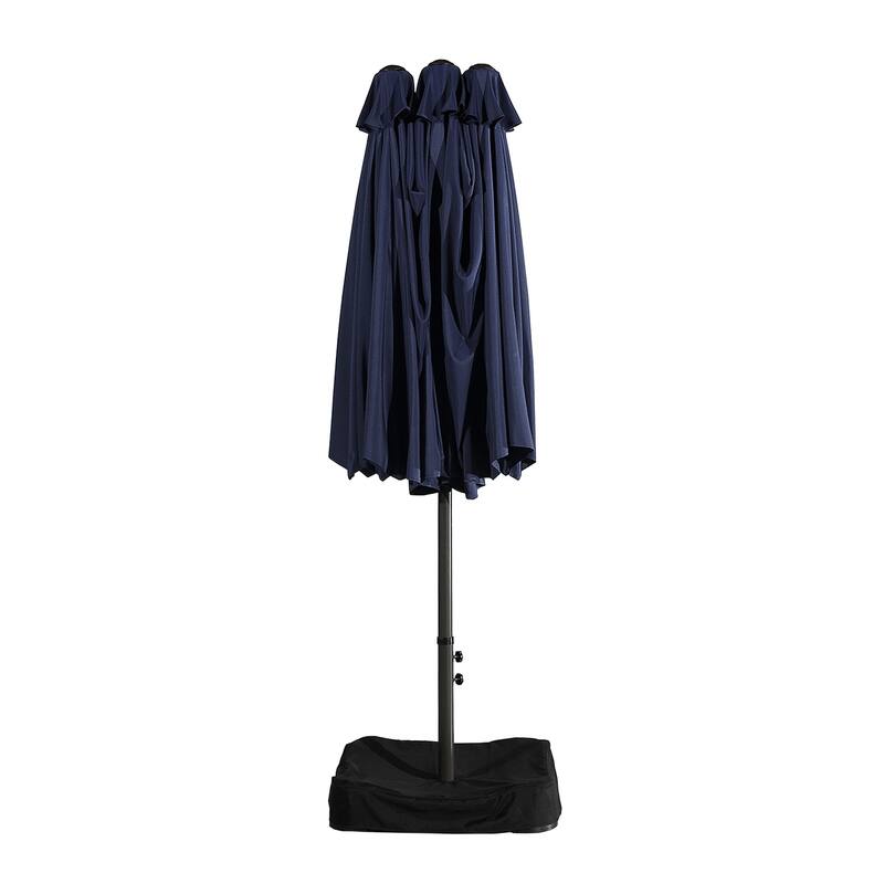 15ft Rectangular Patio Market Umbrella with Base