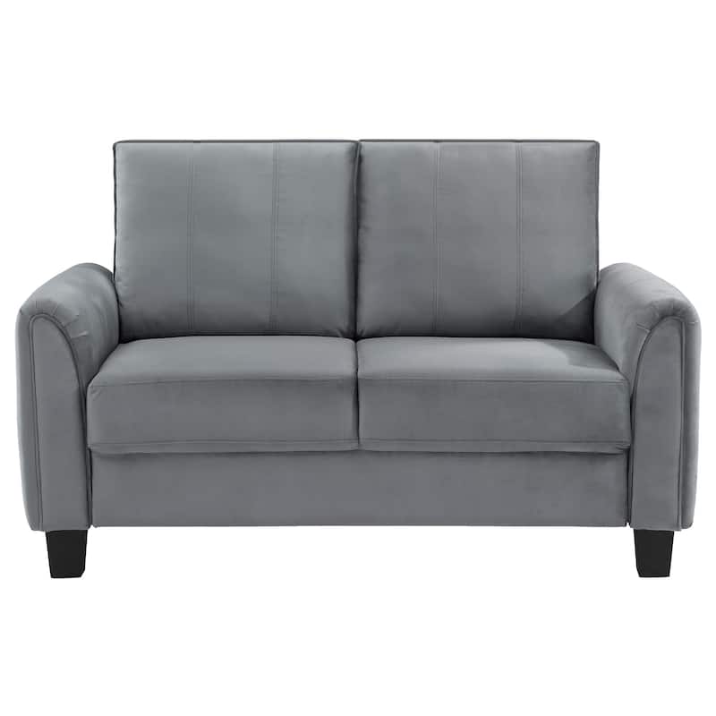 Davis Traditional Upholstered Rolled Arm Sofa Grey