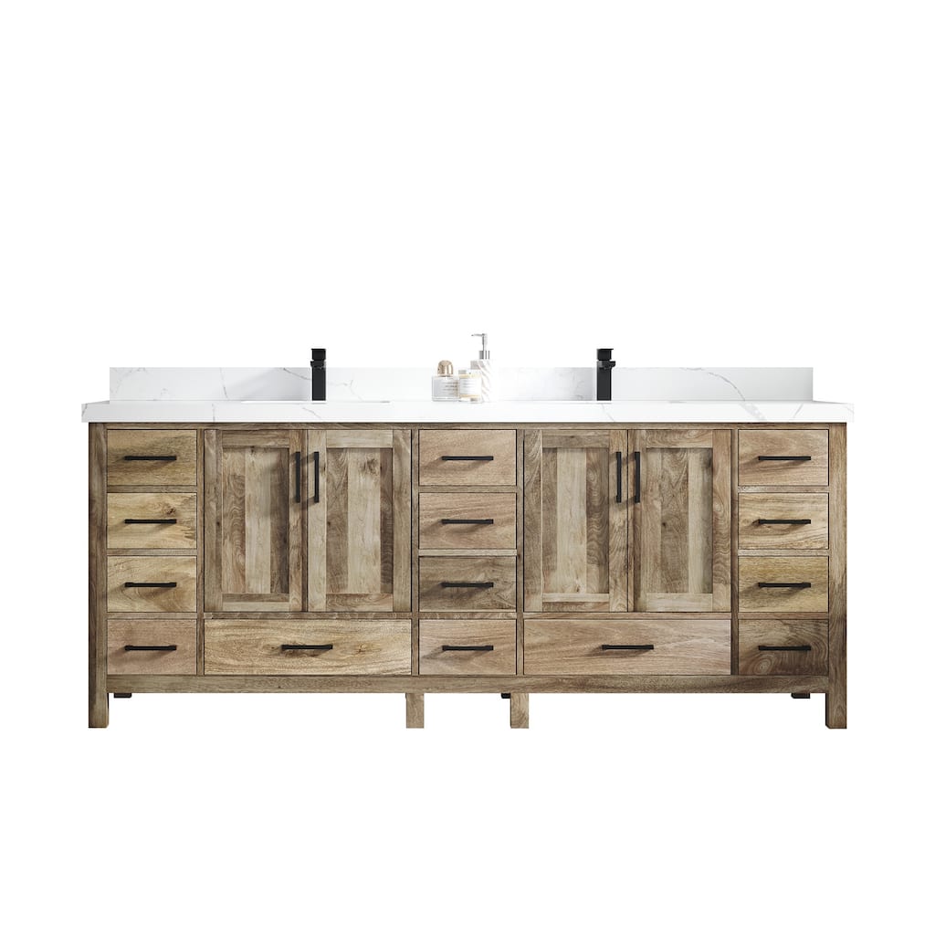 Willow Collections 84 in. W x 22 in. D Malibu Mango Double Sink Bathroom Vanity with Countertop