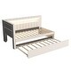 preview thumbnail 11 of 10, White Twin Size Upholstered Daybed with Trundle, USB Ports and LED Belt