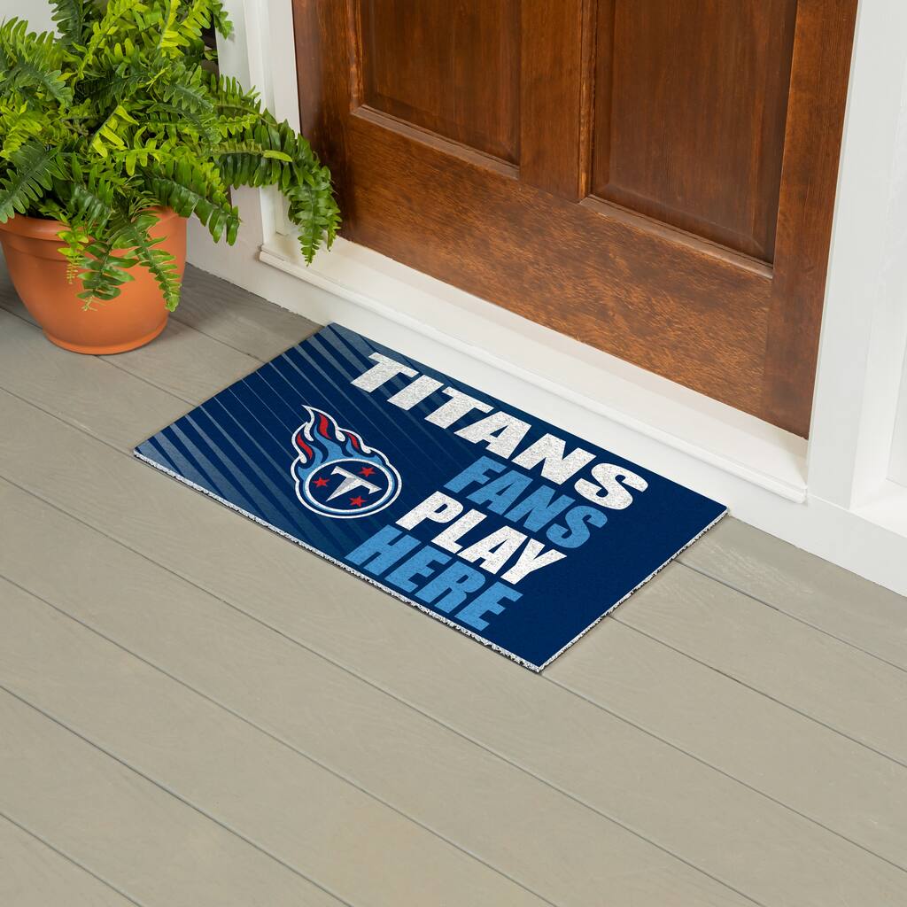 28 in. x 16 in. Tennessee Titans "Fans Play Here" PVC Door Mat