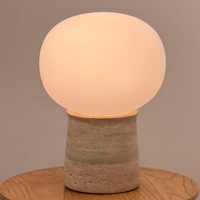 Brightech Neptune 12 in. Mid-Century Modern Gradient Dimmable Integrated LED Bedside Table Lamp