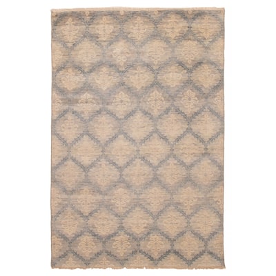 ECARPETGALLERY Hand-knotted Mystique Light Grey Wool Rug - 6' x 8' 11"
