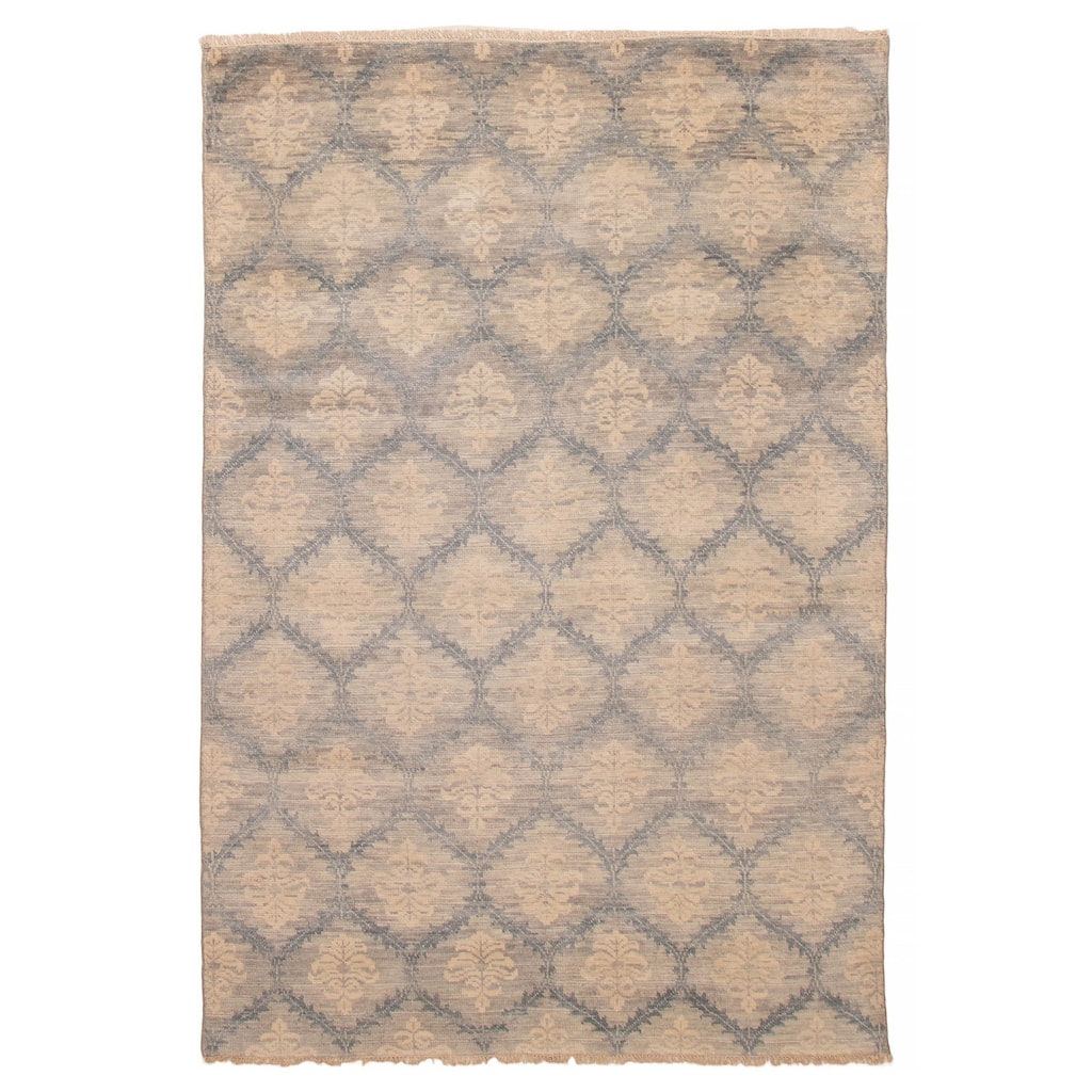 ECARPETGALLERY Hand-knotted Mystique Light Grey Wool Rug - 6' x 8' 11"