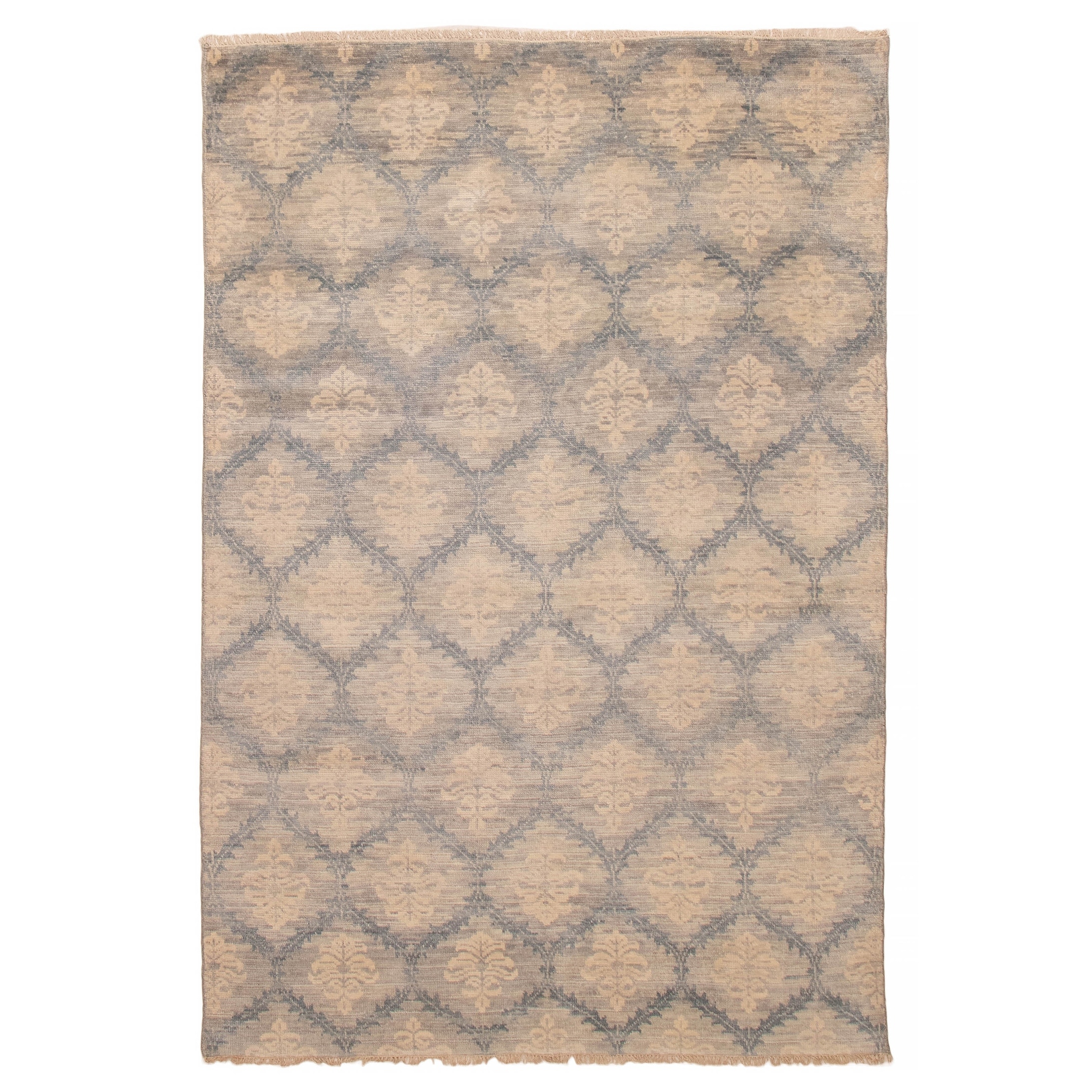 ECARPETGALLERY Hand-knotted Mystique Light Grey Wool Rug - 6' x 8' 11"